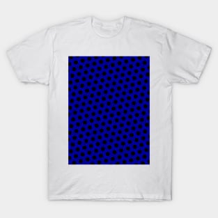Pattern hexagon blue on black background T-Shirt